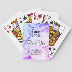 Simple elegant custom add your name marble thanks  poker cards