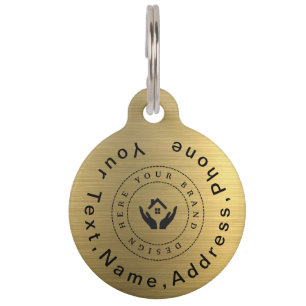 Simple Elegant Custom Company Logo and Pet Photo Pet ID Tag