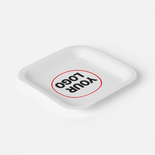 Simple elegant custom logo here company   bowl pap paper plates (Angled)