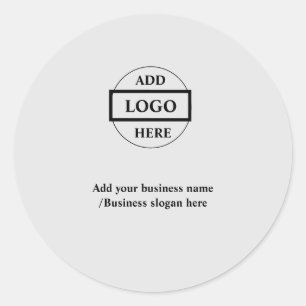 Simple elegant custom logo here company classic classic round sticker