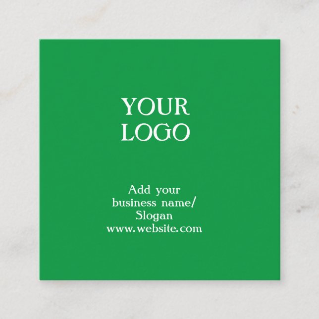 Simple elegant custom logo here company easter gre square business card (Front)
