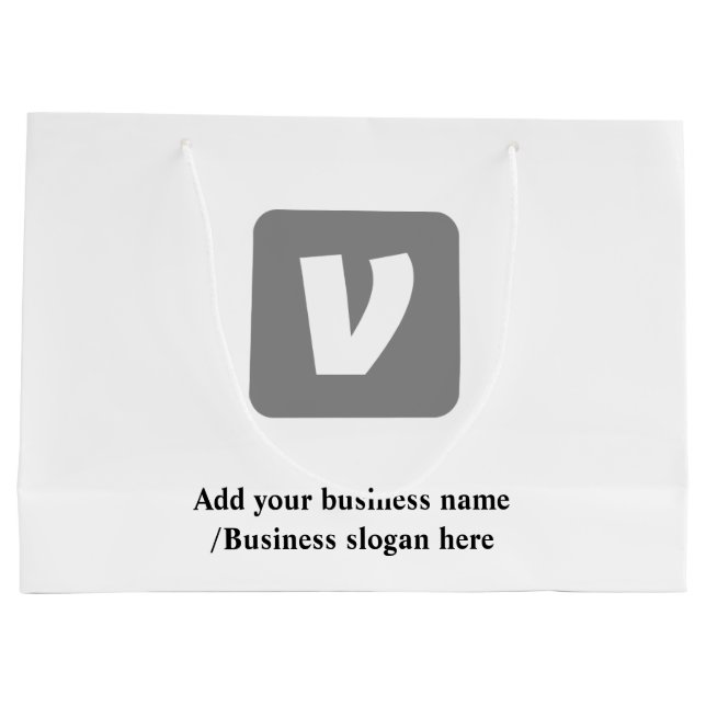 Simple elegant custom logo here company      large gift bag (Back)