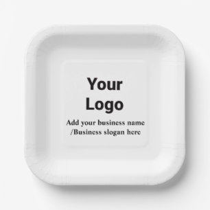 Simple elegant custom logo here company paper plates
