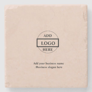 Simple elegant custom logo here company stone coaster