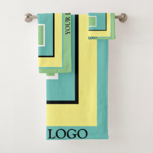 Simple elegant custom logo here company t bath towel set