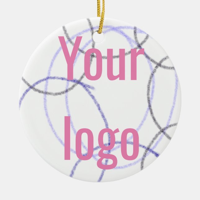 Simple elegant custom logo here company          t ceramic ornament (Front)