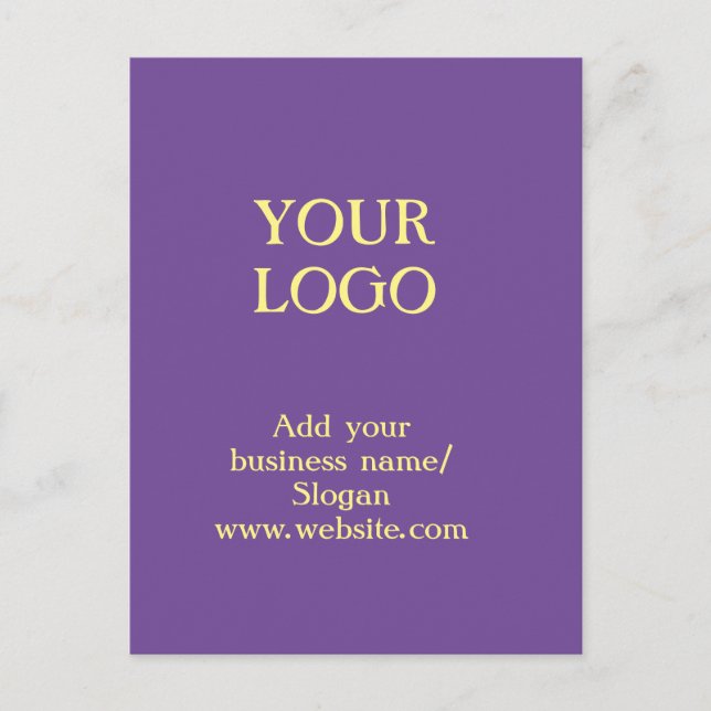 Simple elegant custom logo here company  throw pil postcard (Front)