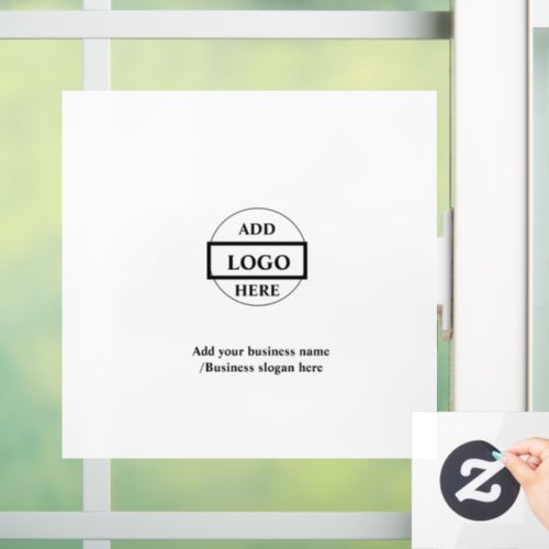 Simple elegant custom logo here company    window cling