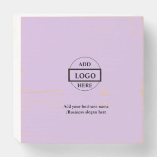 Simple elegant custom logo here company wooden box sign