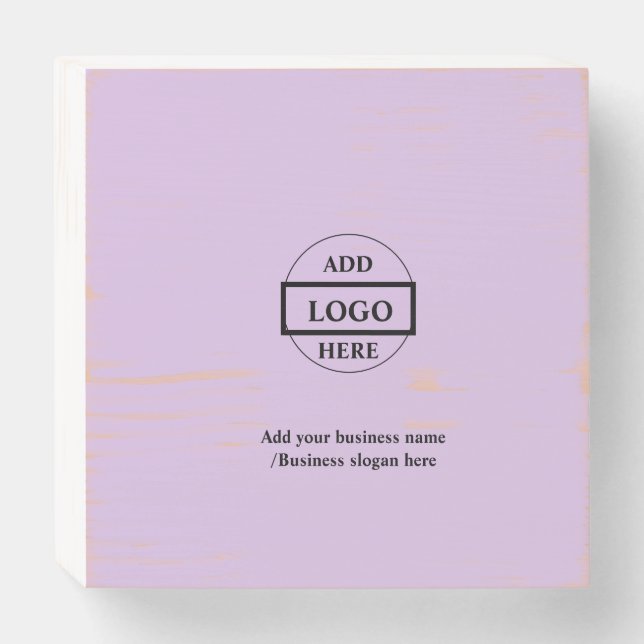 Simple elegant custom logo here company    wooden box sign (Front Horizontal)