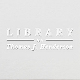 Simple Elegant Custom Name Library Book Embosser