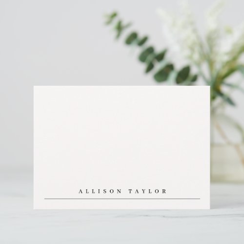 Simple Elegant Custom Name Note Card