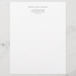 Simple Elegant Custom Name Personal Professional Letterhead<br><div class="desc">Customized with your own name and address. Perfect for your business stationery needs.</div>
