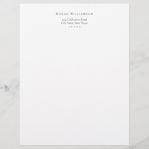 Simple Elegant Custom Name Personal Professional Letterhead