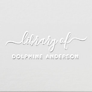 Simple Elegant Custom Name The Library Of Book Embosser