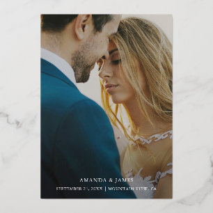 Simple Elegant Custom Save the Date Gold Foil Invitation