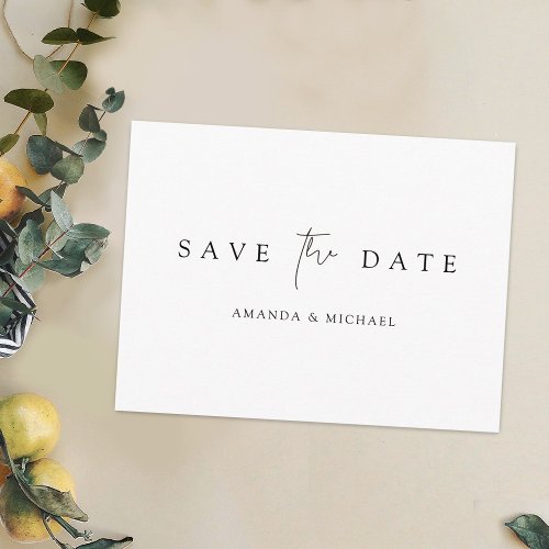 Simple Elegant Custom Save the Date Wedding Announcement Postcard