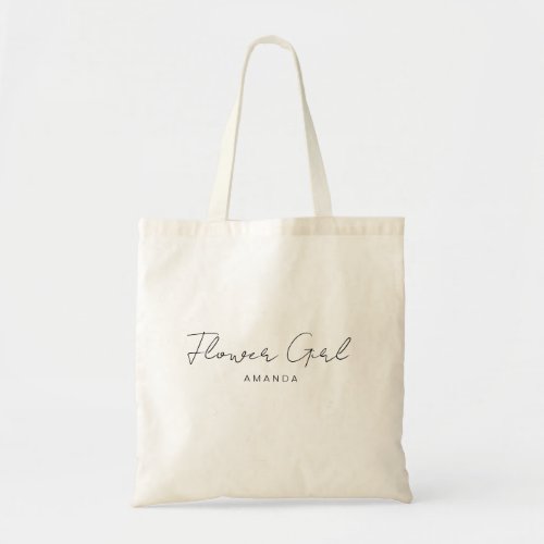 Simple Elegant Customizable Flower Girl Tote