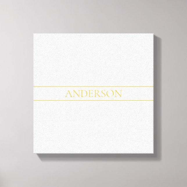Simple Elegant Customizable Text | Gold Off White Canvas Print (Front)