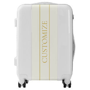 Simple Elegant Customizable Text   Gold Off White Luggage