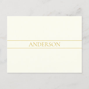 Simple Elegant Customizable Text Gold Off White Postcard