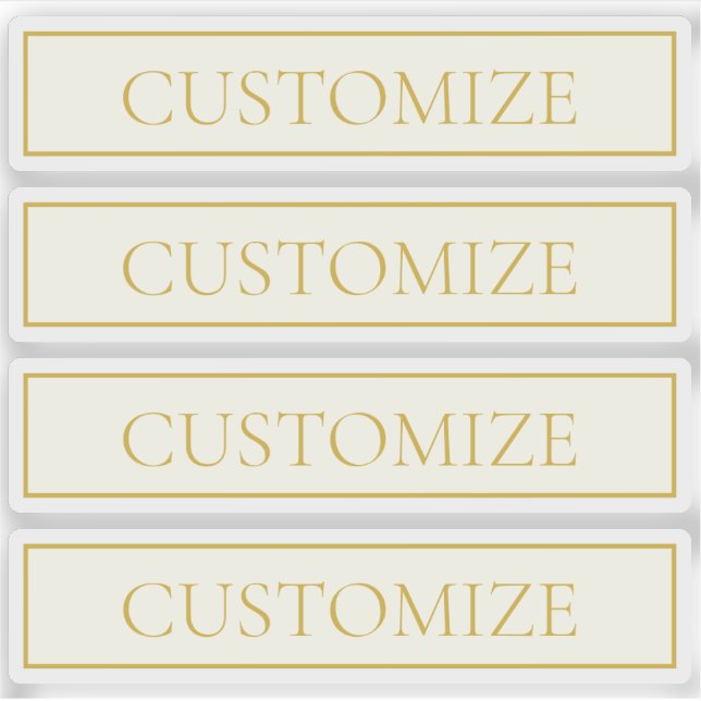 Simple Elegant Customizable Text | Gold Off White Sticker (Front)
