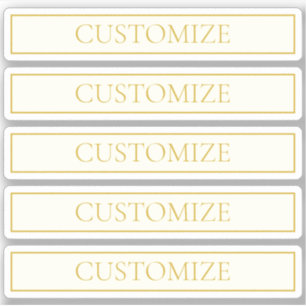 Simple Elegant Customizable Text   Gold Off White Sticker