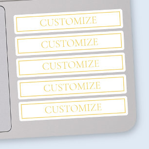 Simple Elegant Customizable Text Gold Off White Sticker