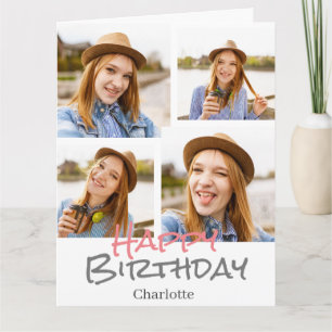 Simple Elegant Cute Birthday Stylish Photo Card