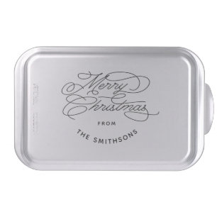 Simple & Elegant Cute Merry Christmas Personalized Cake Pan