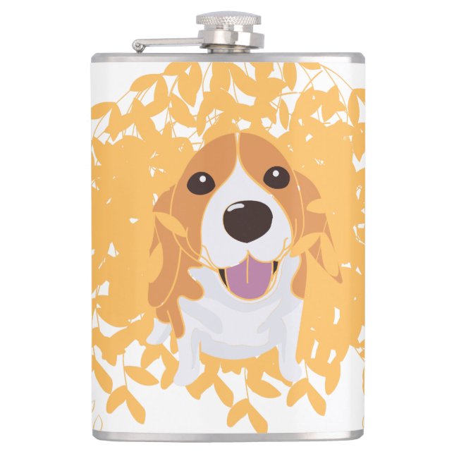 Simple Elegant Cute my dog and halloween  Flask (Front)