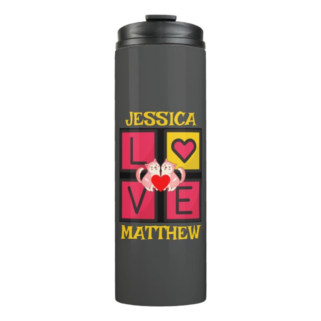 simple elegant cute valentine, Sweet for couple St Thermal Tumbler (Front)
