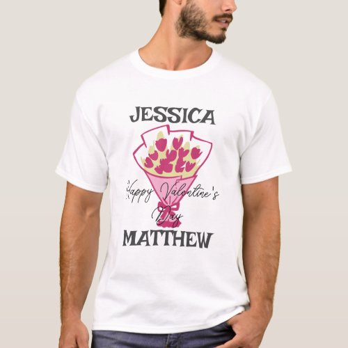 simple elegant cute valentine Sweet for couple T_Shirt