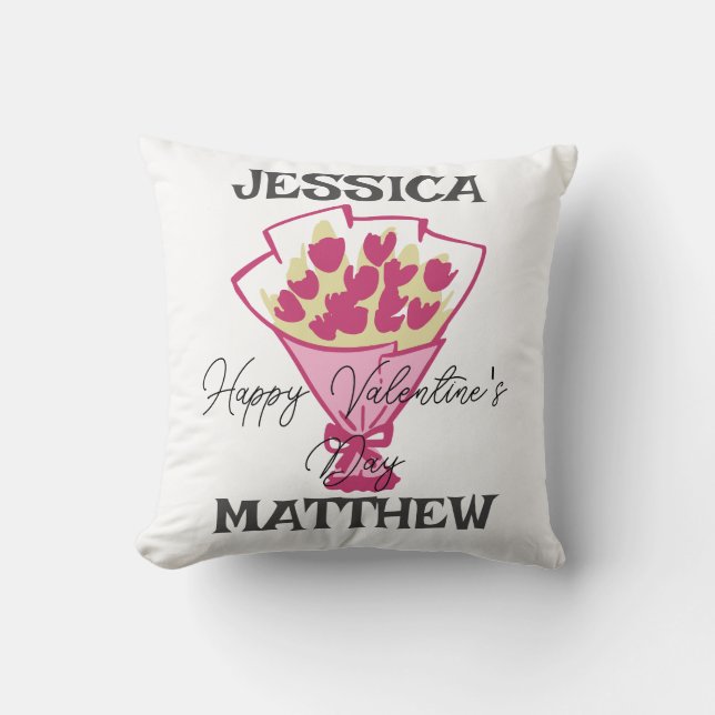 simple elegant cute valentine, Sweet for couple Throw Pillow (Front)