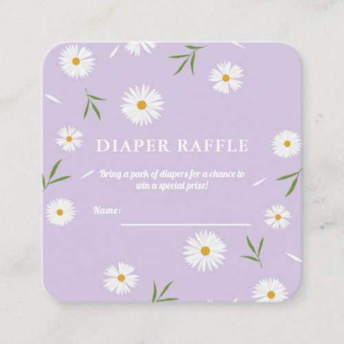 Simple Elegant Daisies Baby Shower Diaper Raffle Enclosure Card