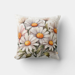 Simple Elegant Daisies Throw Pillow