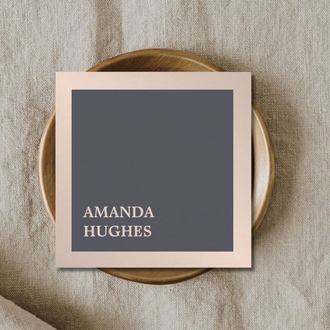 Simple Elegant Dark Grey Faux Metal Consultant Square Business Card (Creator Uploaded)