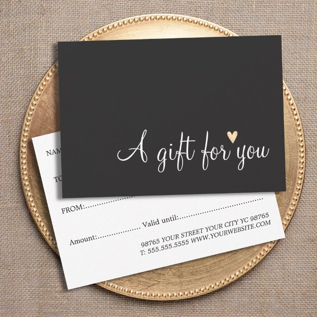 Simple Elegant Dark Grey Gold Heart Beauty (Creator Uploaded)