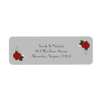 Simple Elegant Deco Rose Address Labels by sfcount at Zazzle