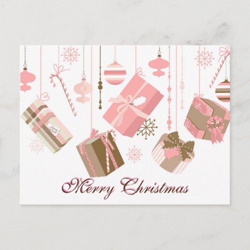 Simple Elegant Decor Merry Christmas Holiday Postcard