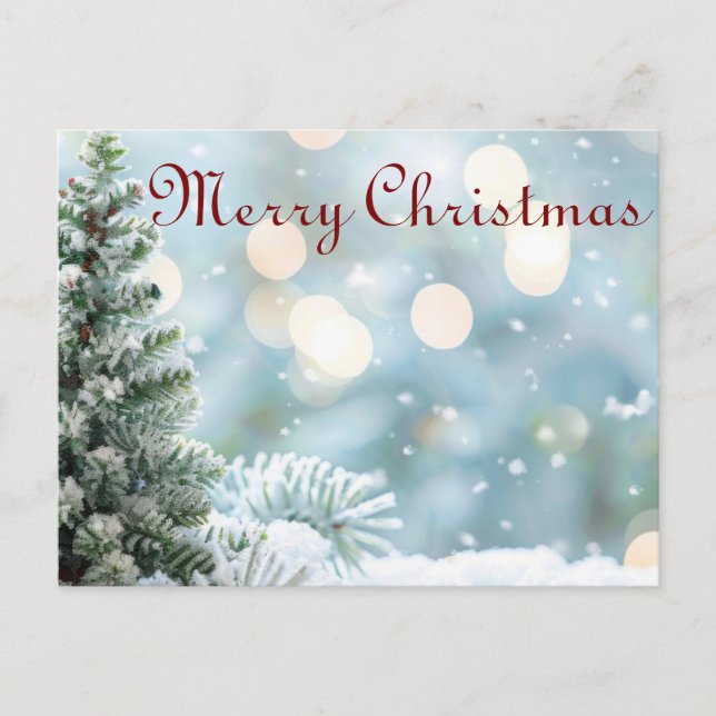 Simple Elegant Decor Snowflake Merry Christmas Holiday Postcard (Front)