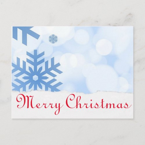 Simple Elegant Decor Snowflake Merry Christmas Holiday Postcard