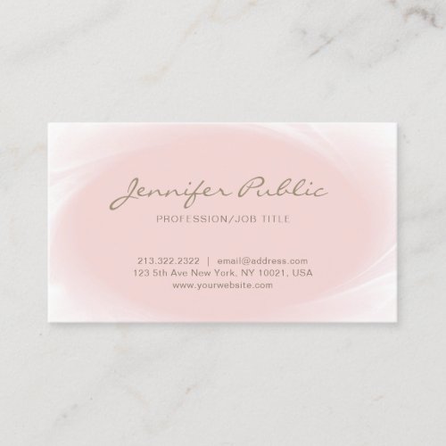 Simple Elegant Design Blush Pink Rose Gold Trendy Business Card