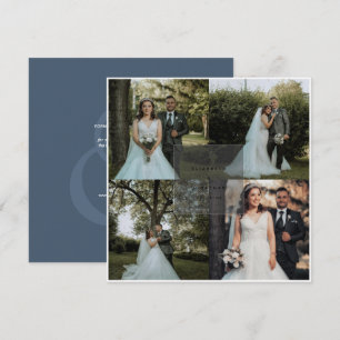 Simple Elegant Dusty Blue Ampersand Photo Wedding Save The Date