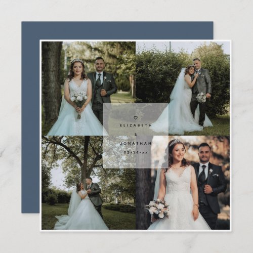 Simple Elegant Dusty Blue Ampersand Photo Wedding Save The Date