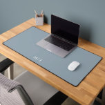 Simple Elegant Dusty Blue Monogram Initials Desk Mat<br><div class="desc">Create your own custom desk mat for your office featuring minimalist design and modern personalized monogram initials.</div>