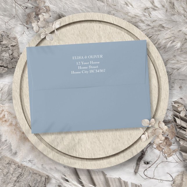 Simple Elegant Dusty Blue Return Address Envelope (Simple Elegant Dusty Blue Return Address Envelope)
