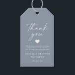 Simple Elegant Dusty Blue Wedding Thank You Gift Tags<br><div class="desc">Simple Elegant Dusty Blue Wedding Thank You Gift Tags. This modern wedding or any event Thank You Tag design is simple and minimal with a Plain Solid color Background and trendy signature calligraphy script fonts. Add Your custom couple's Photograph to the back side for a completely personalized look! Shown in...</div>