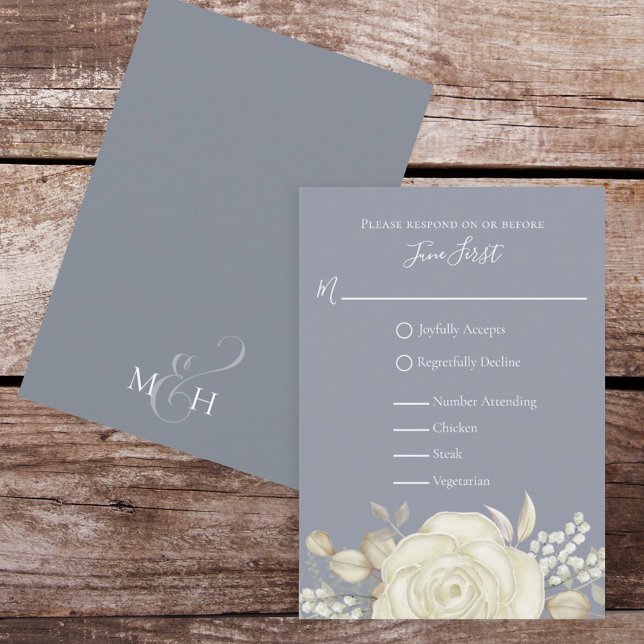 Simple Elegant Dusty Rose Gold Foliage Via Website RSVP Card (Creator Uploaded)