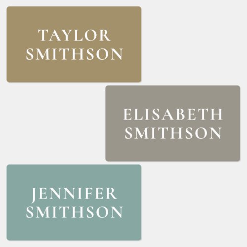 Simple Elegant Earthy Minimal Add Your Name School Labels